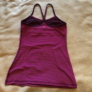 Lululemon Power Y tank Hyper Stripe Rasoberry Glo Light / Plum size 6